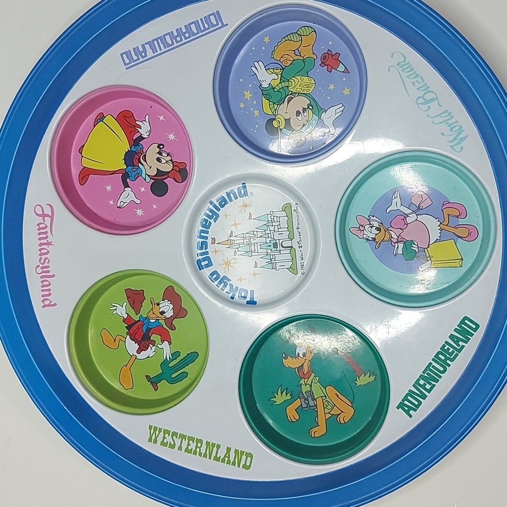 RARE Vintage 1983 Tokyo Disneyland Metal Drink Tray